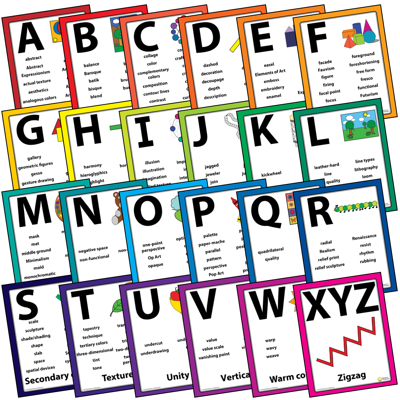 The Artist’s Alphabet Art Vocabulary Word Wall Resources
